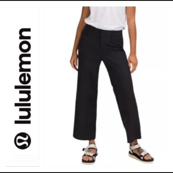 Lululemon Women’s 5 Pocket Wide-Leg Cropped Pants Stretch Black Size 27 x 24.5 - Picture 14 of 14